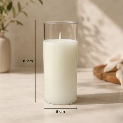 White Glass Candle