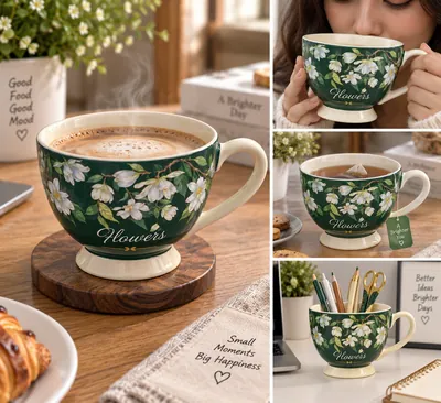 Floral Ceramic Cup