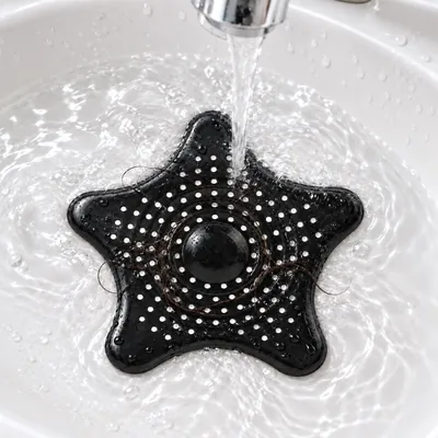 Star-shaped silicone hair drain strainer