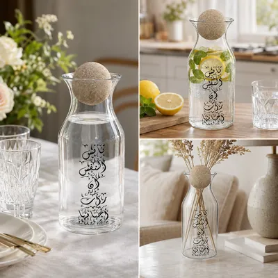 Decorative bottle with a wooden lid