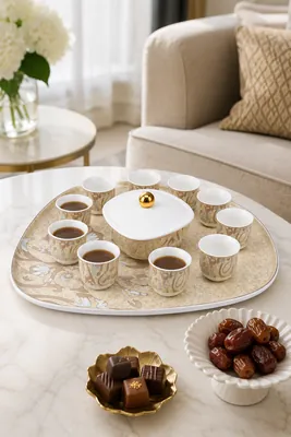 Floral Porcelain Coffee Cup Set