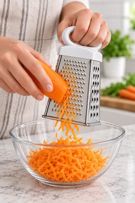 Kitchen grater with plastic handle