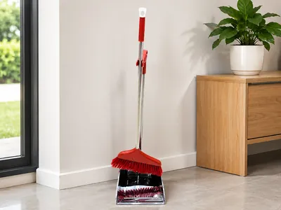 Broom Set with Stainless Steel Bucket