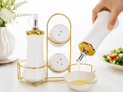 Golden Oil & Vinegar Dispenser Set