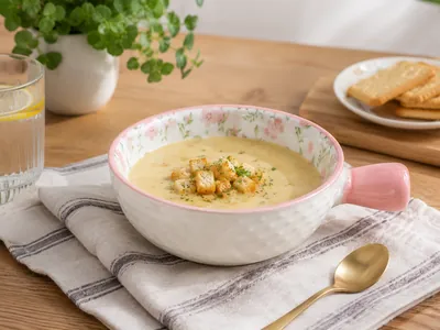 Floral Porcelain Bowl with Handle