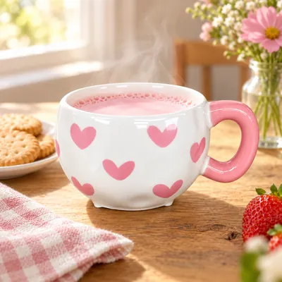 Ceramic Mug with Hearts