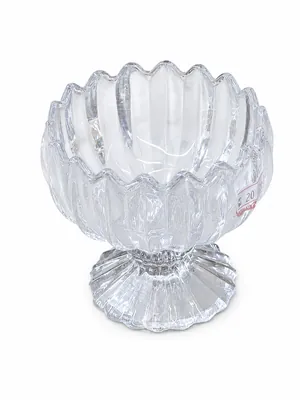 Glass serving bowl with base
