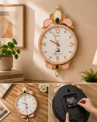 Wall clock with an ornate frame