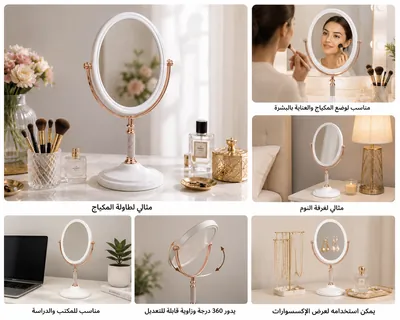Double-sided mirror with base