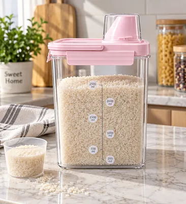 Plastic Food Storage Container with Colored Lid