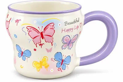Decorated ceramic mug