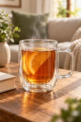 Double-walled glass cup