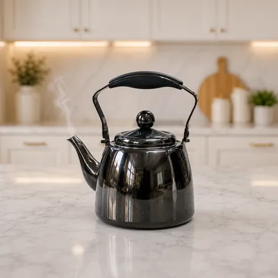 Black Stainless Steel Teapot