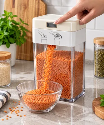 Acrylic storage container with snap/press lid