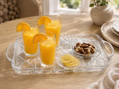 Clear Rectangular Glass Tray