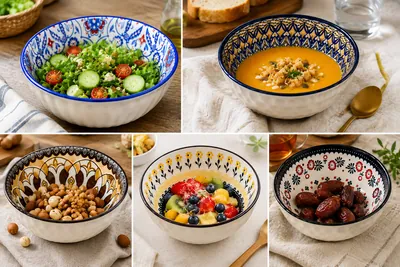 Colorful ceramic plate set