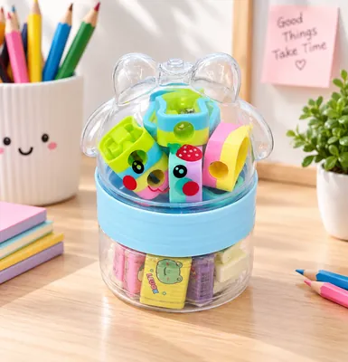 Set of Erasers and Sharpeners