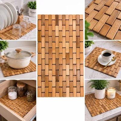 Wooden doormat (square pattern)