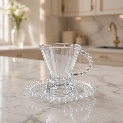 Tea glass set with saucers