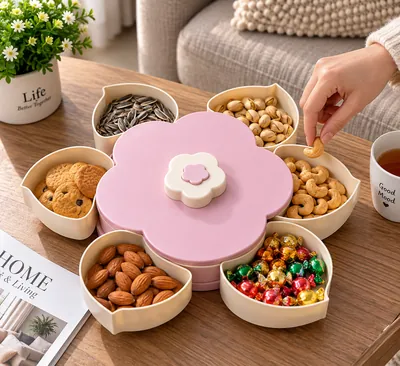 Flower-Shaped Nuts Snack Tray