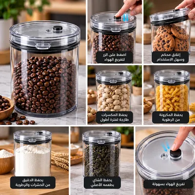Storage container with round lid