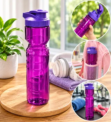 Purple Plastic Water Bottle