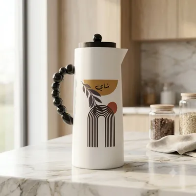 Thermos pitcher with wooden lid