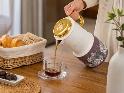 Decorated Thermal Coffee Flask