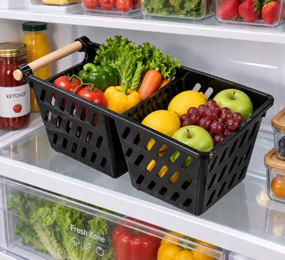 Kitchen organizer with wooden handle