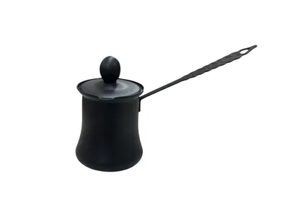 Black coffee pot with lid