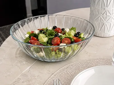 Embossed Clear Glass Bowl Set