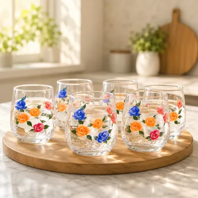 Decorated Juice Glasses