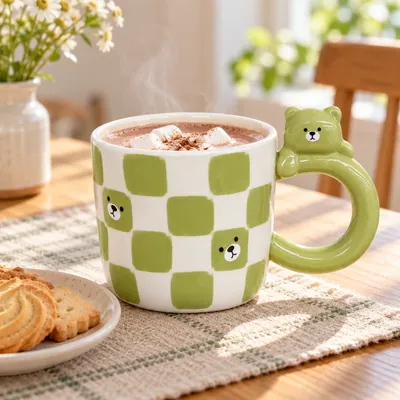 Bear-Pattern Ceramic Mug