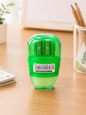 Colored sharpener with eraser