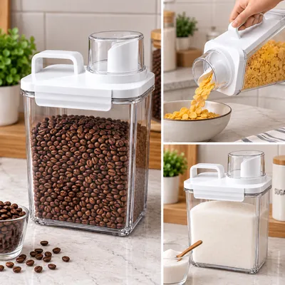 Storage container with white lid