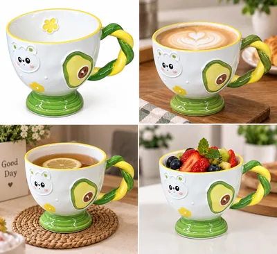 Decorated ceramic mug