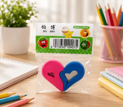 Heart-Shaped Eraser Pieces