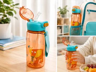 Illustrated Plastic Water Bottle