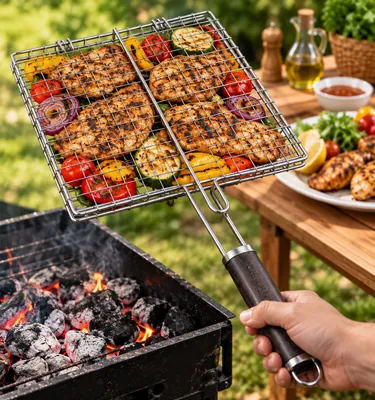 BBQ grilling mesh rack