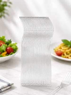 Clear plastic forks