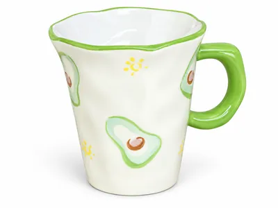Fruit-Decorated Ceramic Mug