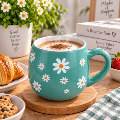 Floral Pattern Ceramic Mug