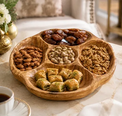 Divided wooden tray