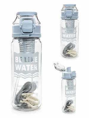 Transparent plastic water bottle with snap cap