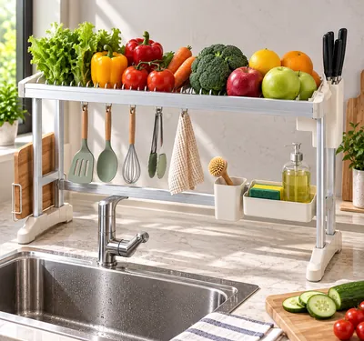 Over-the-sink organizer rack