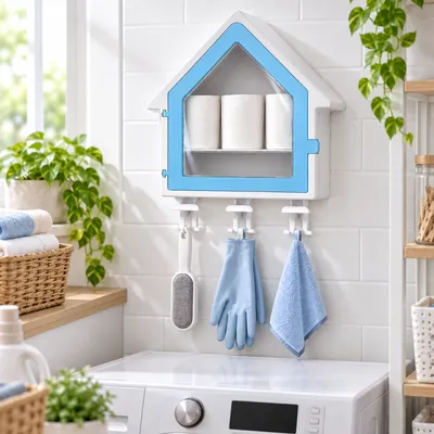 Multi-purpose wall hook in a house shape