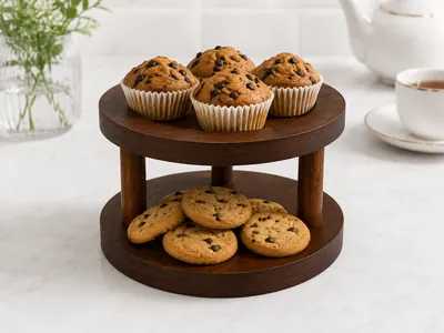 Round wooden stand