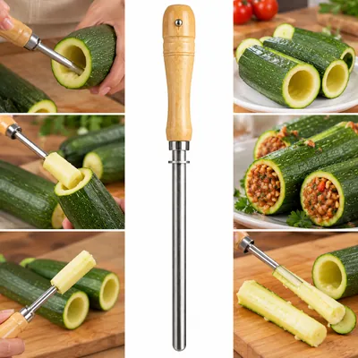 Wooden zucchini corer