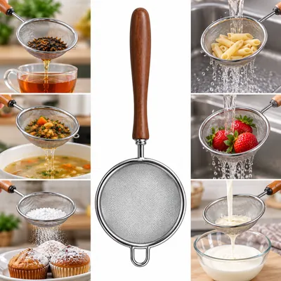 Strainer with Wooden Handle