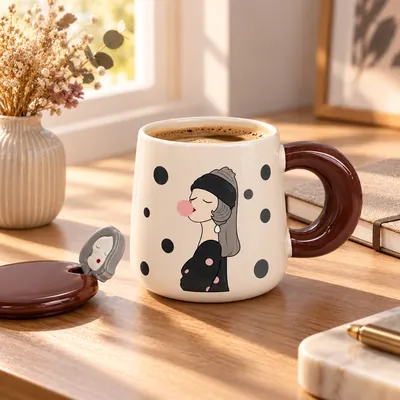 Ceramic Mug with Spoon